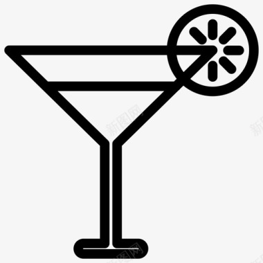 鸡尾酒酒晚餐图标图标