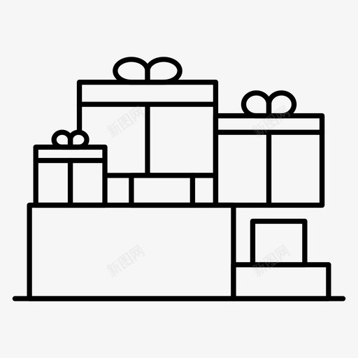 礼物奖励盒子图标svg_新图网 https://ixintu.com 奖励 惊喜 盒子 礼物 黑色星期五线图标