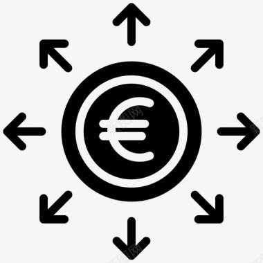 货币商业和金融欧元图标图标