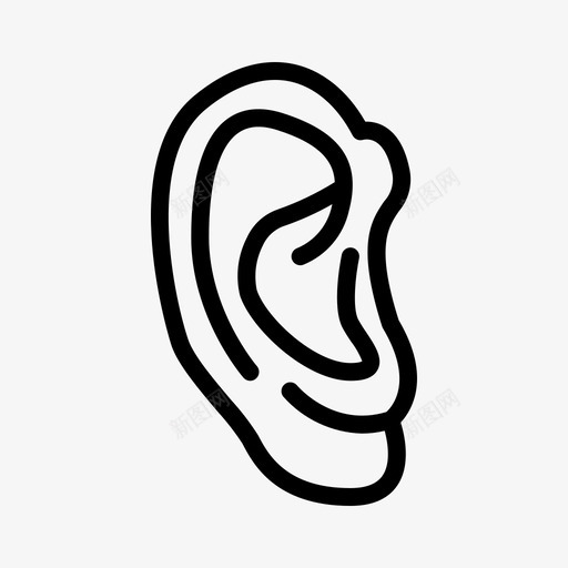 耳朵耳罩人图标svg_新图网 https://ixintu.com 人 人器官 听 器官 耳朵 耳罩