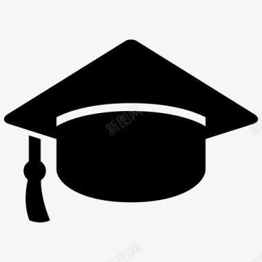 毕业帽毕业生帽子图标图标
