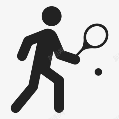 网球运动员球拍体育运动图标图标