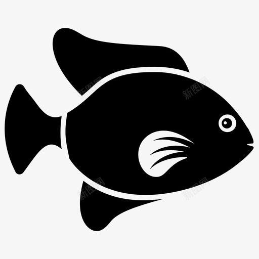 热带鱼水生鱼淡水鱼图标svg_新图网 https://ixintu.com 水生鱼 海洋动物 淡水鱼 热带鱼 鱼类字形图标