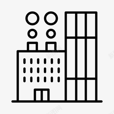 城市建筑物工业图标图标