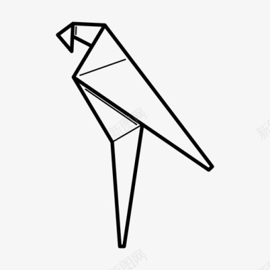 折纸鸟抽象折叠图标图标