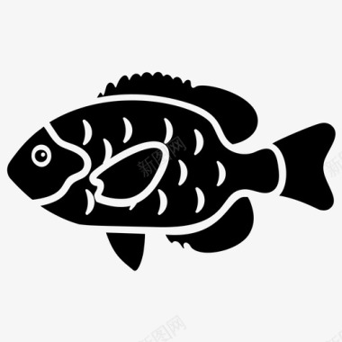 鲈鱼水生鱼淡水鱼图标图标
