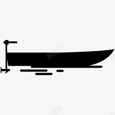小船钓鱼大海图标图标