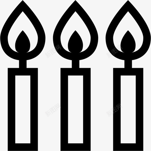 蜡烛庆祝装饰图标svg_新图网 https://ixintu.com 庆祝 微小的 火焰 蜡烛 装饰