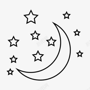 夜晚月亮睡眠图标图标