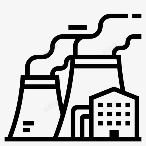 核电站建筑物冷却塔图标svg_新图网 https://ixintu.com 冷却塔 工业 建筑物 核电站