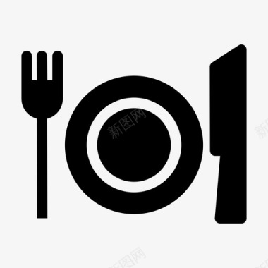 食物叉子刀图标图标