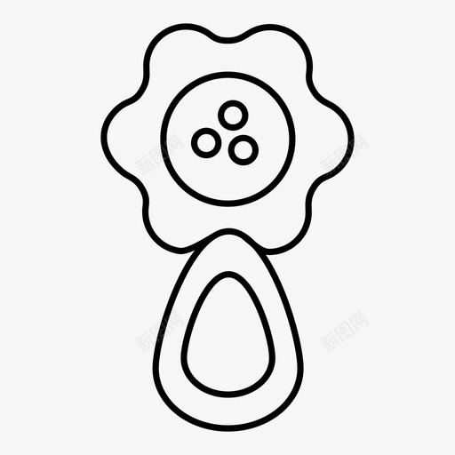 拨浪鼓婴儿玩具图标svg_新图网 https://ixintu.com 婴儿玩具 拨浪鼓