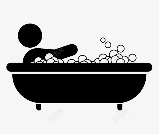 浴缸清洁消毒和个人卫生图标svg_新图网 https://ixintu.com 浴缸 消毒和个人卫生 清洁