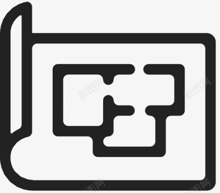 布局公寓公寓布局线图标图标