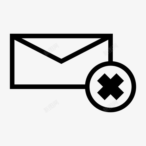 邮件取消邀请图标svg_新图网 https://ixintu.com web应用程序和ui 取消 拒绝 邀请 邮件