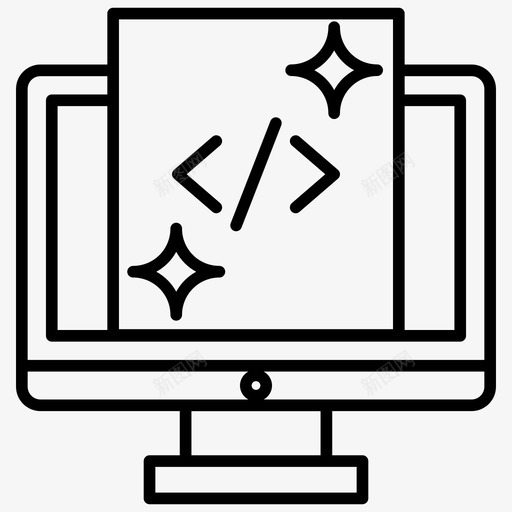 自定义编码html代码编程语言图标svg_新图网 https://ixintu.com html代码 web和seo行图标 web开发 web编码 编程语言 自定义编码