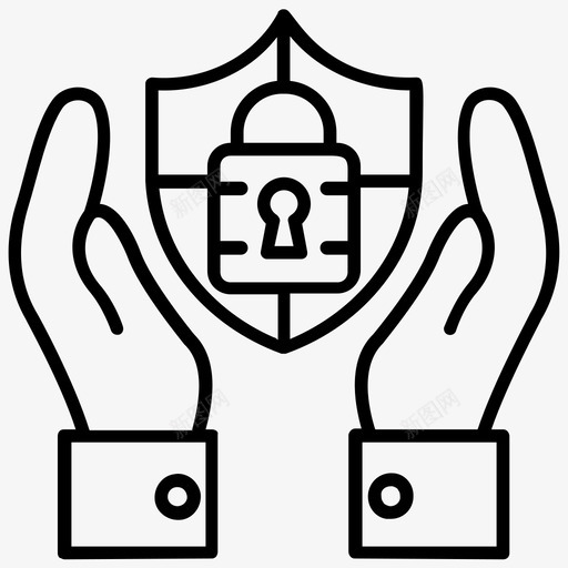 安全概念手持盾牌锁保护概念图标svg_新图网 https://ixintu.com 保护概念 安全概念 安全符号 手持盾牌锁 监控 虚拟现实线图标