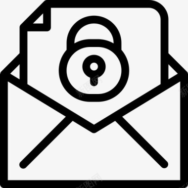 锁定邮件数据隐私gdpr图标图标