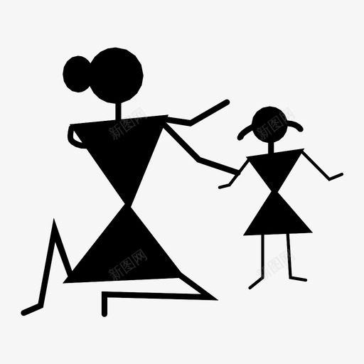 母亲和孩子女人图标svg_新图网 https://ixintu.com 女人 母亲和孩子