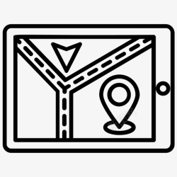 手机GPS追踪器应用移动跟踪器移动gps导航技术图标高清图片