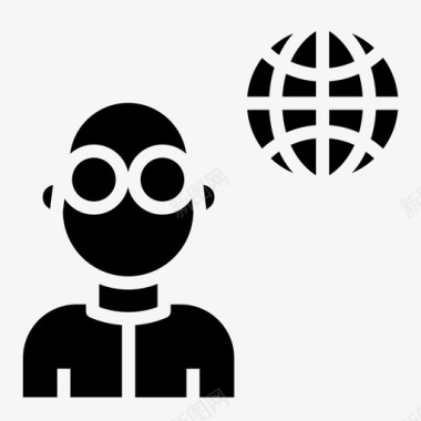全球业务全球男性图标图标