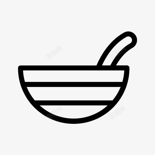 麦片碗早餐玉米片图标svg_新图网 https://ixintu.com 勺子 早餐 玉米片 食物 麦片碗