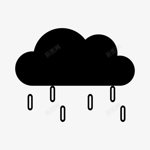 雨云风暴图标svg_新图网 https://ixintu.com 一整天的天气 云 天气 雨 雷雨 风暴