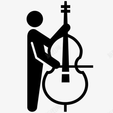 贝司手低音提琴音乐图标图标