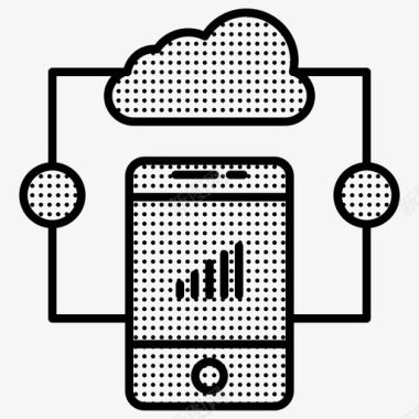 移动分析云网络图标图标