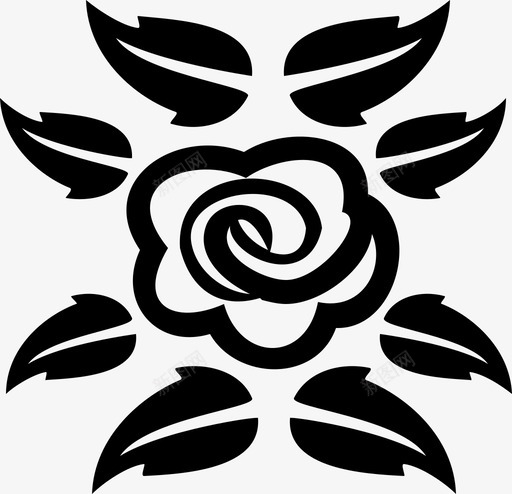 玫瑰花手绘图标svg_新图网 https://ixintu.com 夏季 手绘 植物 玫瑰 花