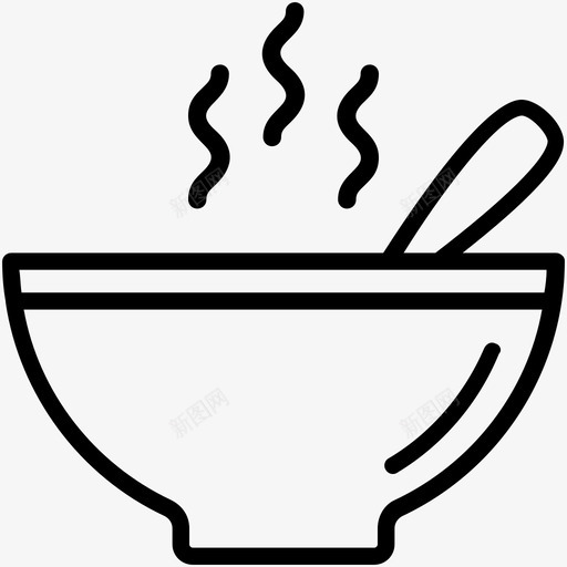 汤中国菜液体食品图标svg_新图网 https://ixintu.com 中国菜 巴基斯坦文化和地标勾勒出图标 汤 液体食品