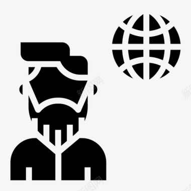 全球业务全球男性图标图标
