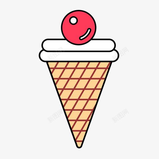 Icecreamsvg_新图网 https://ixintu.com Icecream 填充 扁平 多色 简约 可爱 圆润