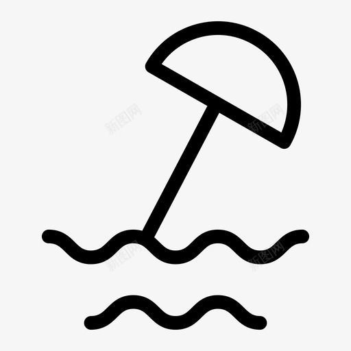沙滩伞图标svg_新图网 https://ixintu.com 沙滩伞