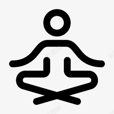 瑜伽运动冥想图标图标