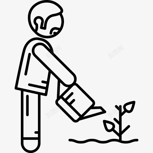 浇水植物男士超薄图标svg_新图网 https://ixintu.com 浇水植物 男士 超薄