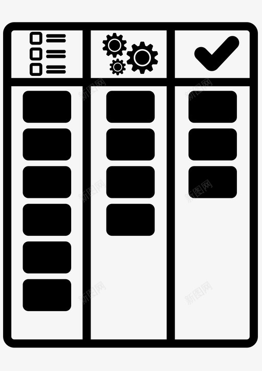 看板板敏捷计划图标svg_新图网 https://ixintu.com 工作流 敏捷 敏捷scrum方法 看板板 计划