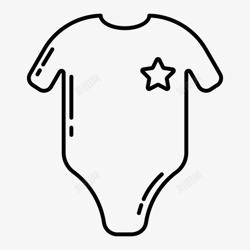 婴儿服装连体衣短款图标svg_新图网 https://ixintu.com 婴儿工具轮廓 婴儿服装 短款 连体衣