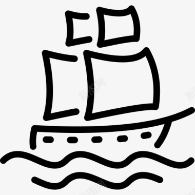 帆船船车辆图标图标