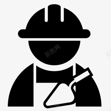 砌砖建筑工人头盔图标图标