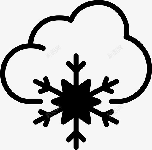 雪云预报图标svg_新图网 https://ixintu.com 云 天气 美女天气vol1固体 雨 雪 预报