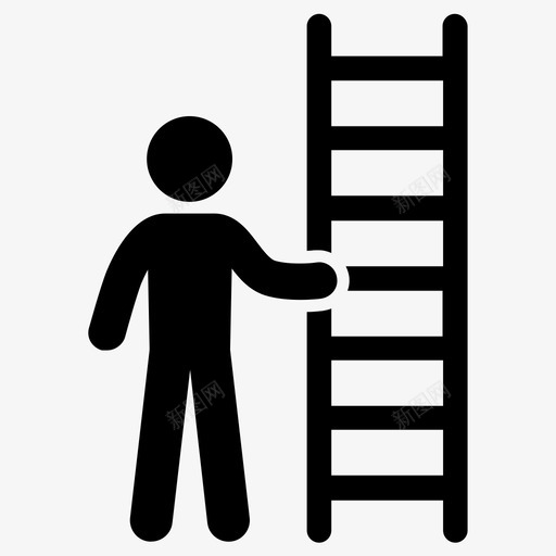 爬梯子爬楼梯爬上去图标svg_新图网 https://ixintu.com 爬上去 爬梯子 爬楼梯