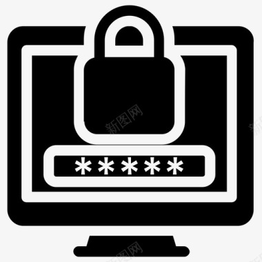 密码保护互联网隐私密码加密图标图标