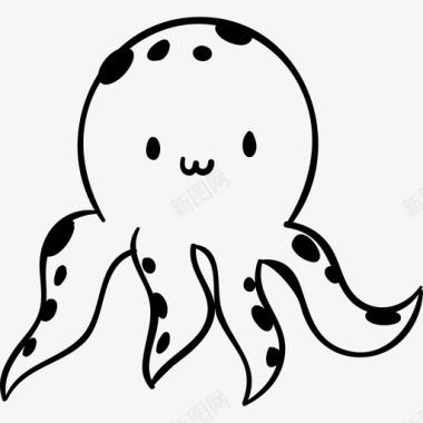 章鱼动物夏季手工制作图标图标