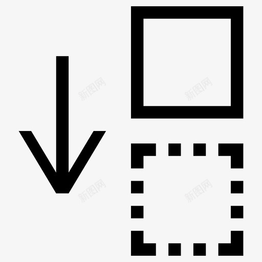 向下移动箭头底部图标svg_新图网 https://ixintu.com 向下移动 底部 微小 拖动 箭头
