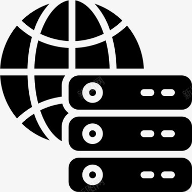 全球服务数据数据存储图标图标