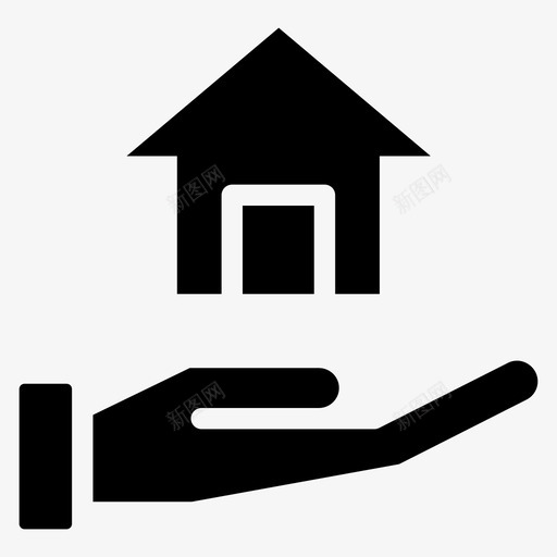 给家城市手图标svg_新图网 https://ixintu.com 城市 房子 手 给家 财产 财产坚实