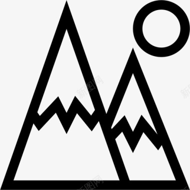 山风景自然图标图标