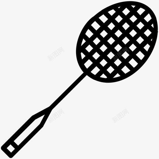 球拍羽毛球体育游戏图标svg_新图网 https://ixintu.com 体育游戏 壁球 巴基斯坦文化和地标性的轮廓图标 球拍 网球 羽毛球