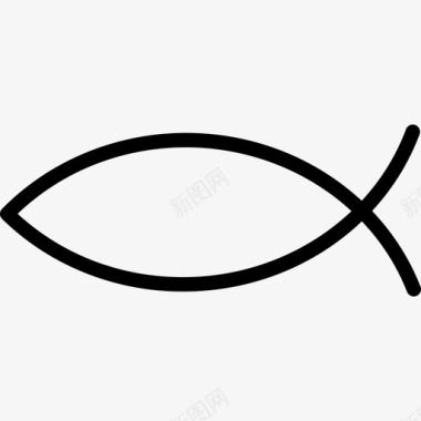 鱼形状基督教图标图标